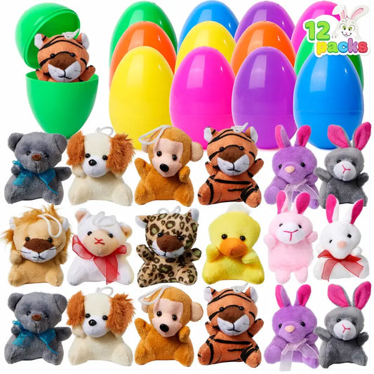 Pre-Filled Animal Plush Easter Eggs for Kids