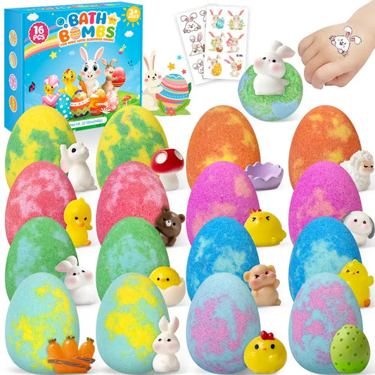Set de bombas de baño sorpresa de Pascua para niños (paquete de 16)